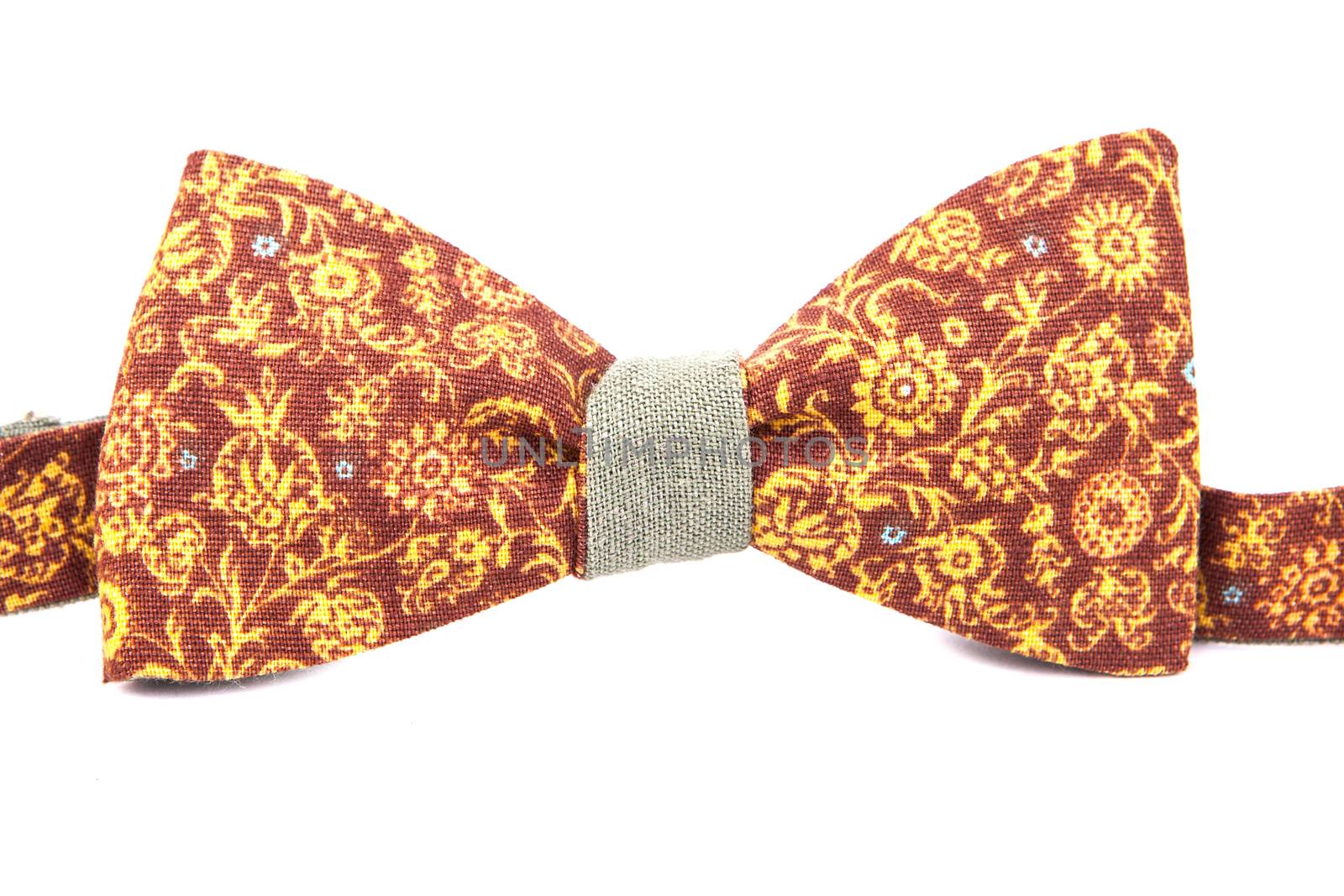 summer flower print bow tie isolated on white background