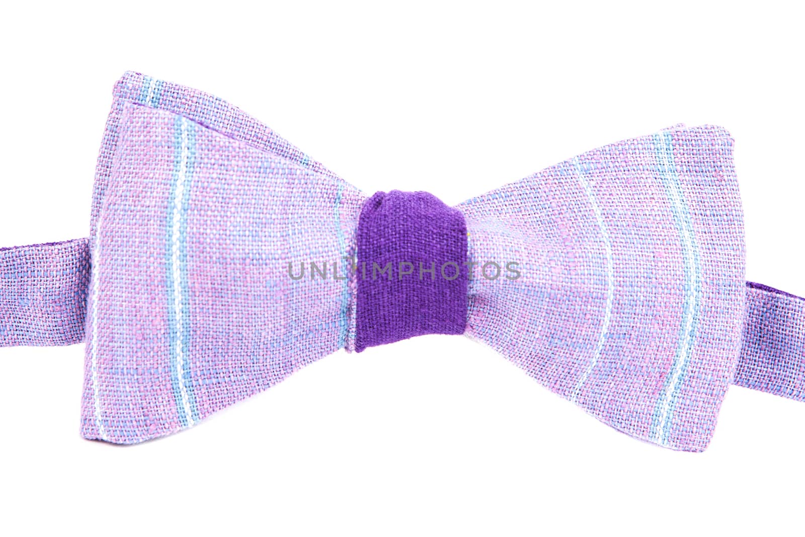 purple striped bow tie isolated on white background
