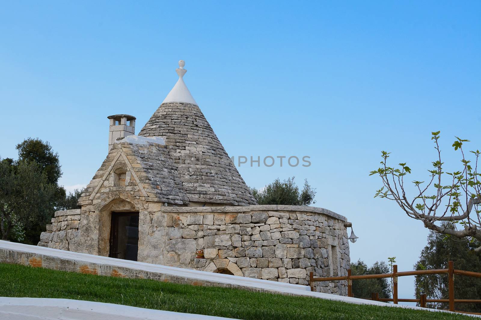 Trullo building typical of Italy built in stone