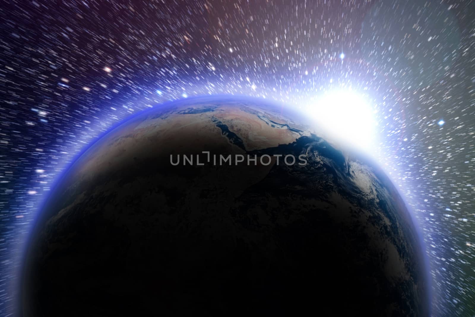 Earth seen from space. Clouds and atmosphere.   Elements of this image furnished by NASA