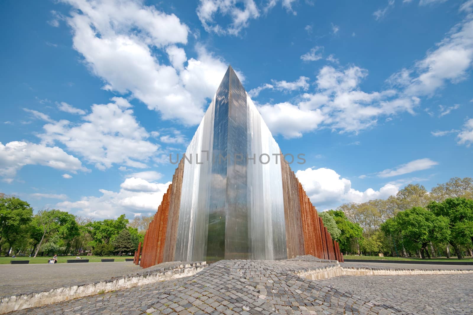 BUDAPEST - April 24: Abstract memorial for freedom fighters in Budapest, Hungary on April 24, 2015.