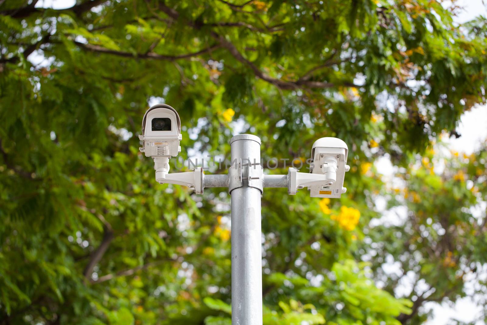 CCTV cameras on a pole by a454