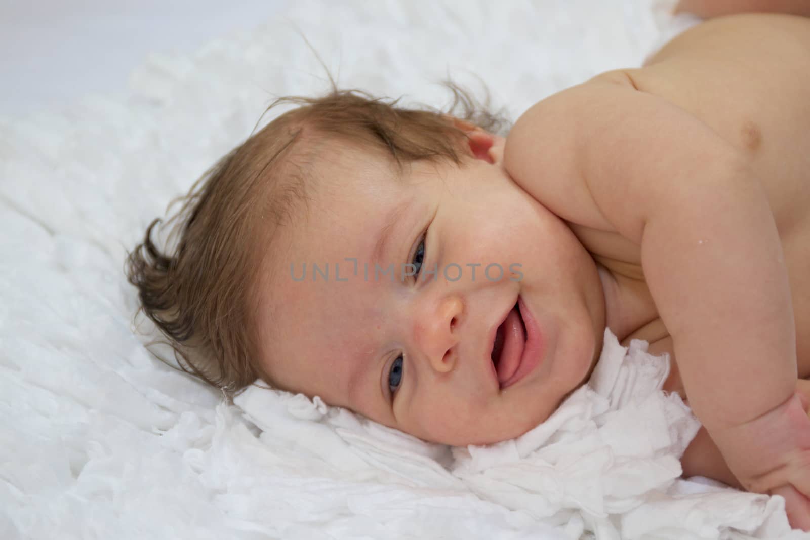 Caucasian Baby Boy with a White Background