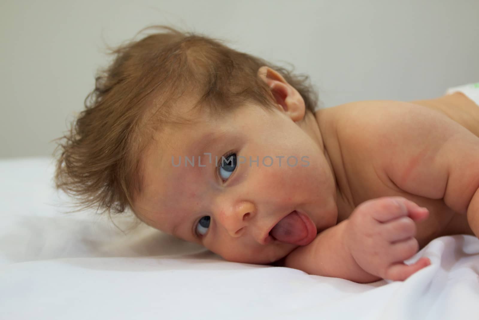 Caucasian Baby Boy with a White Background