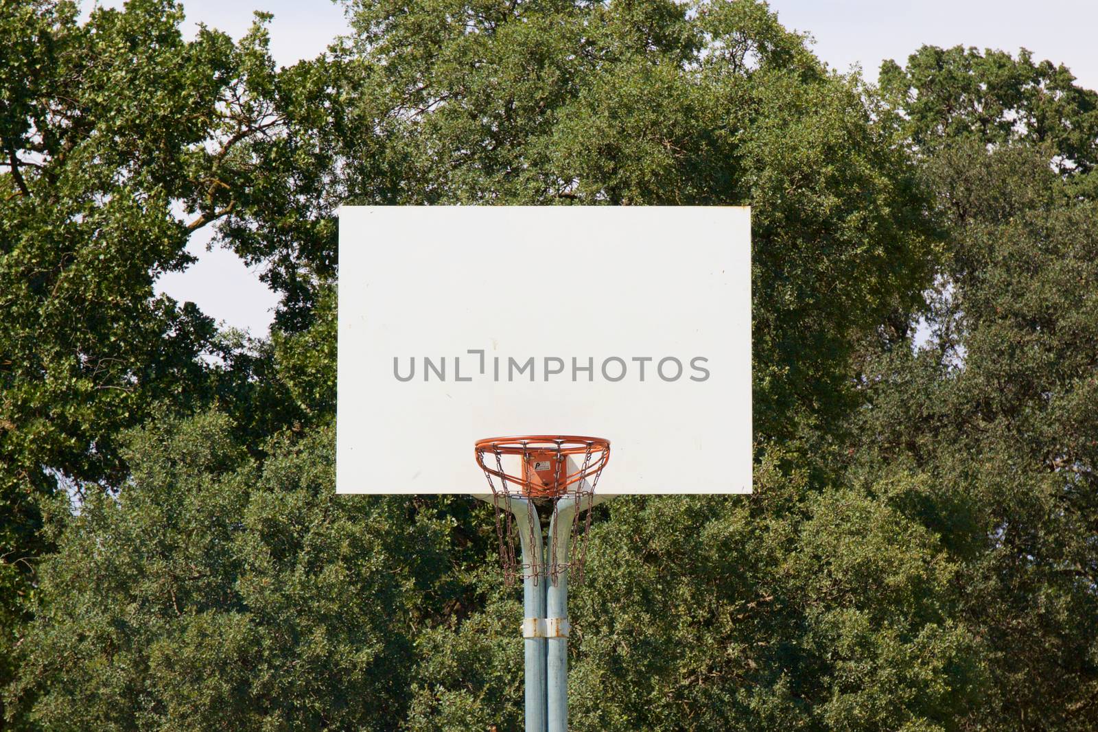 Basketball Hoop With White Backboard with Room for Copy