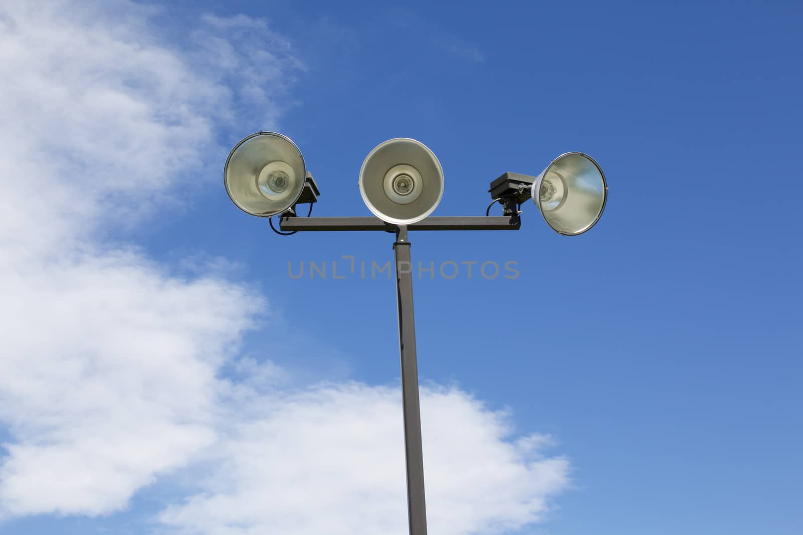 Isolated Outdoor Athletic Court Lights by jhlemmer