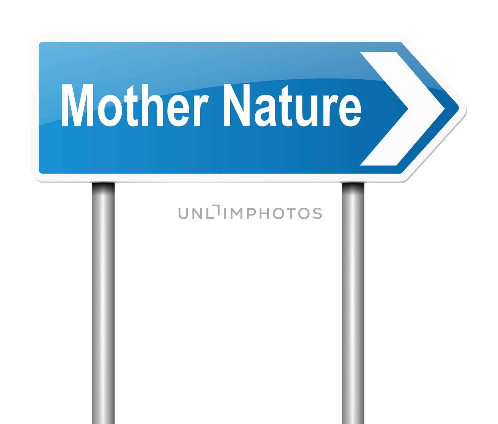 Illustration depicting a sign with a mother nature concept.
