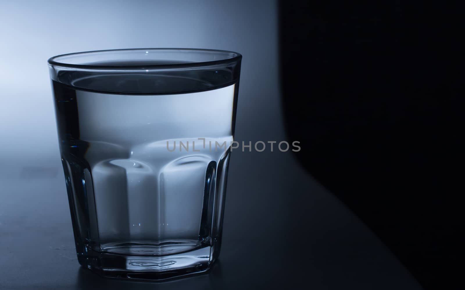 Water Glass Silhouette dark background