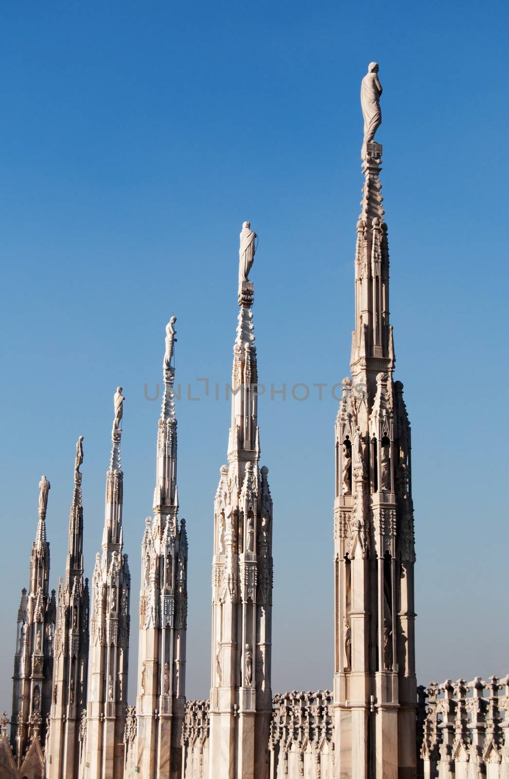 milano city italy Duomo roof statues detail landmark