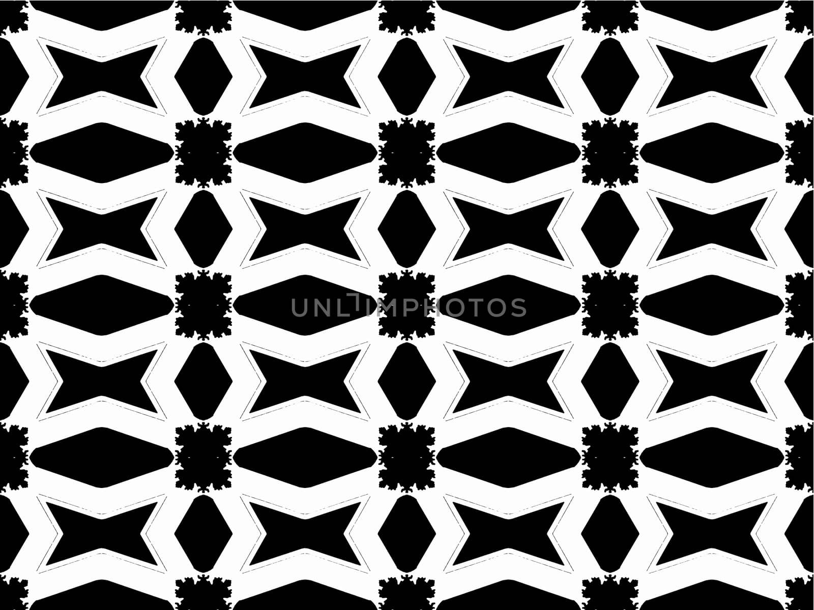 Digital computer graphic - seamless geometric ornament in a black - white colors for design.