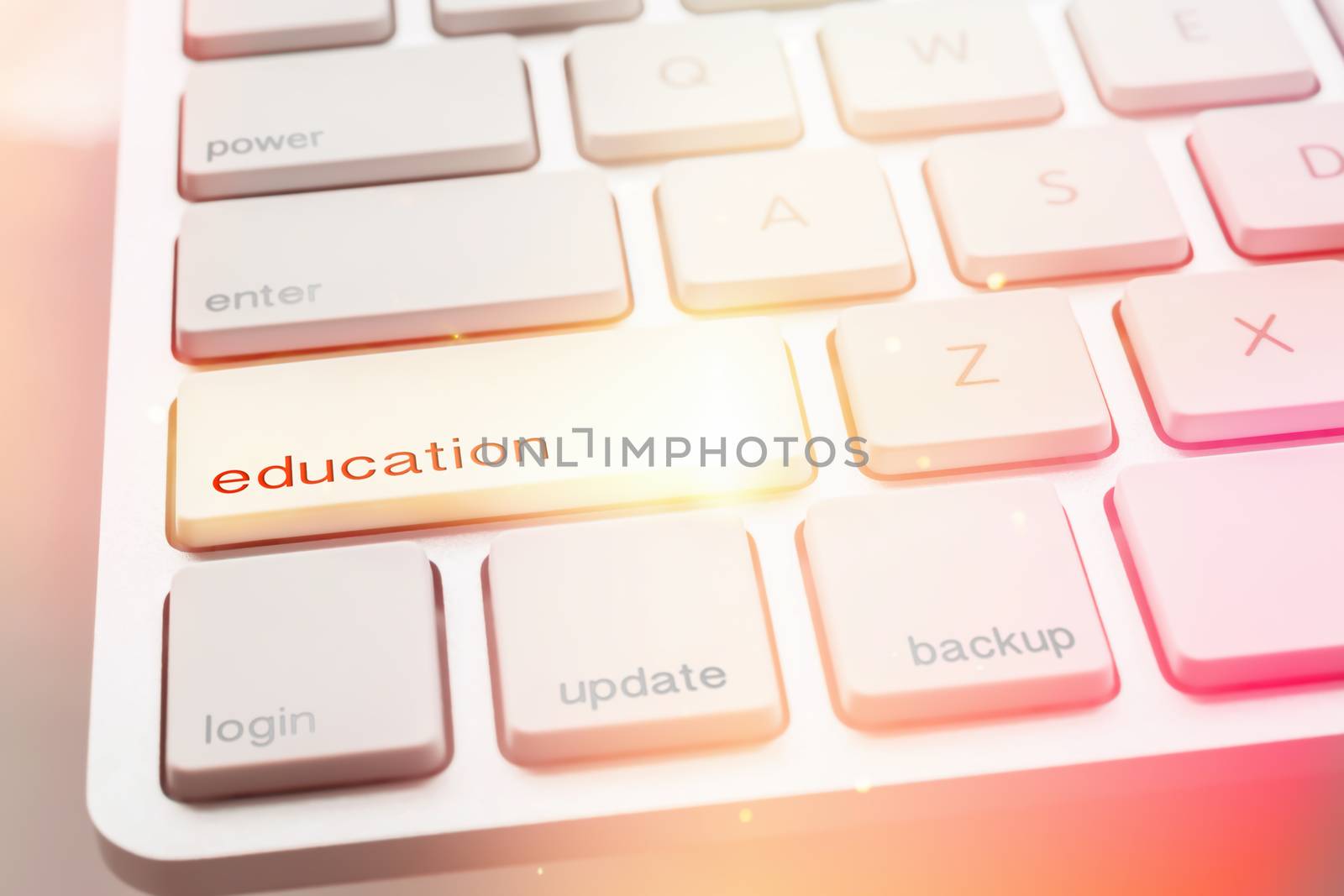 Light from EDUCATION button of computer keyboard  by vinnstock