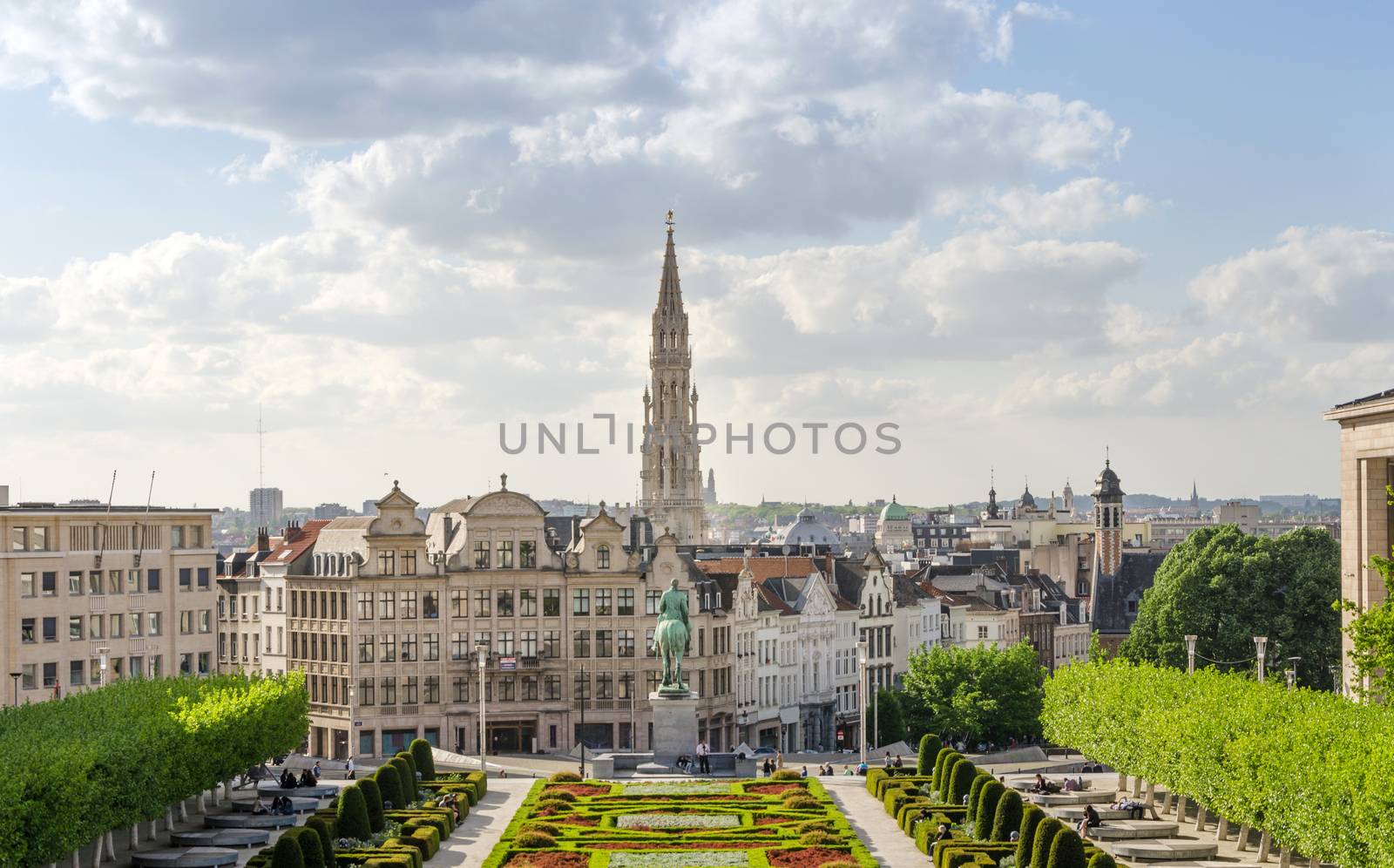 Mont des Arts (Mount of the arts) gardens in Brussels, Belgium.