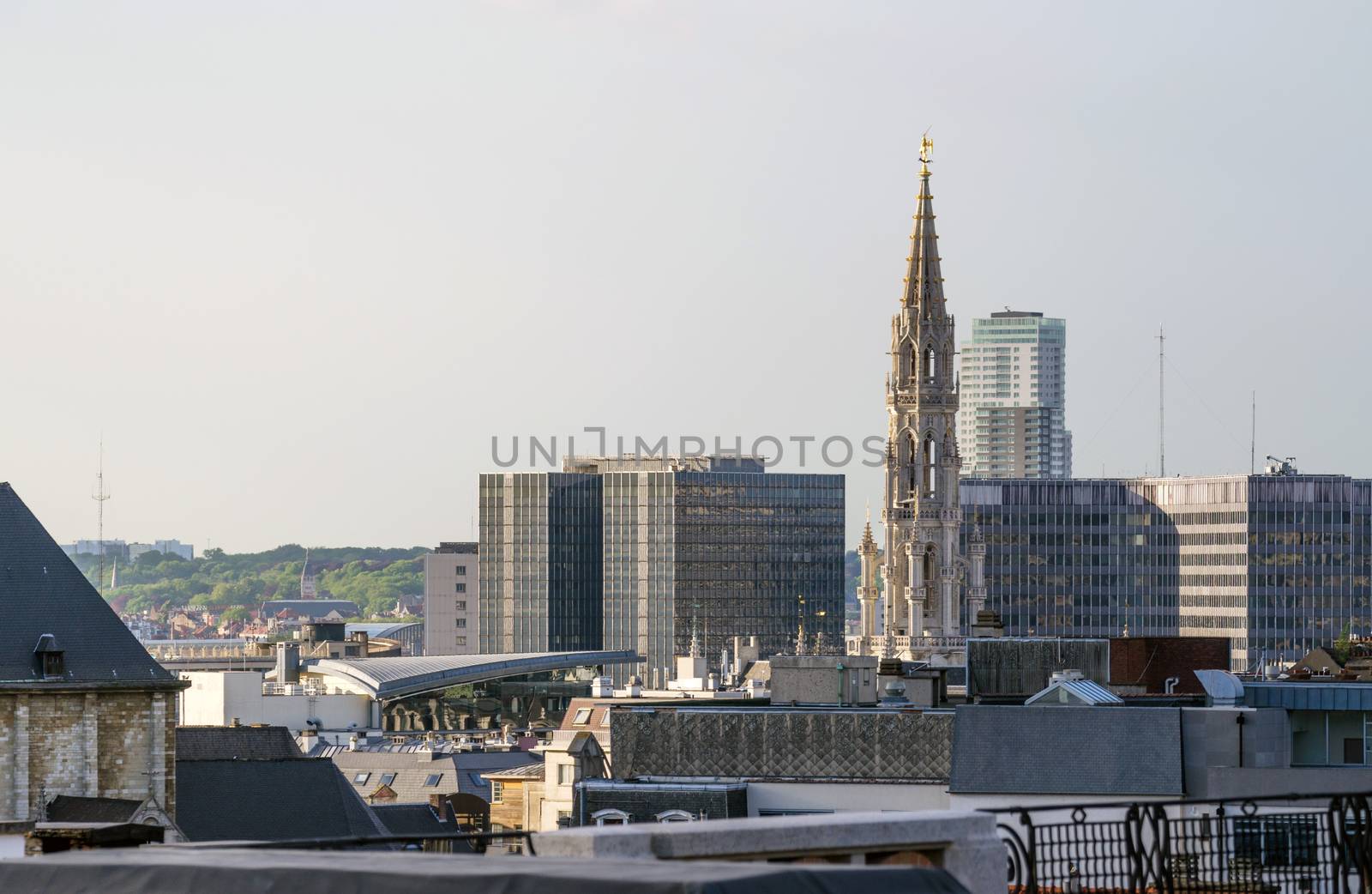 City Hall Tower of Brussels, Belgium.