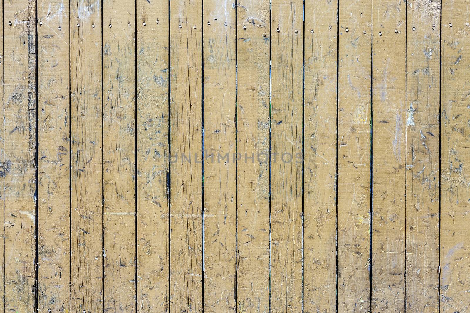 Vintage Yellow Weathered Wooden Plank Door Texture