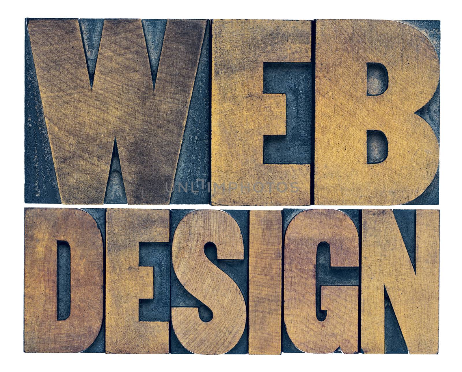 web design word abstract in wood type by PixelsAway