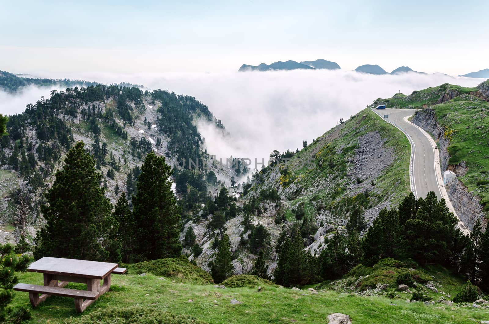 Beautiful landscape view over the mountains in Spain