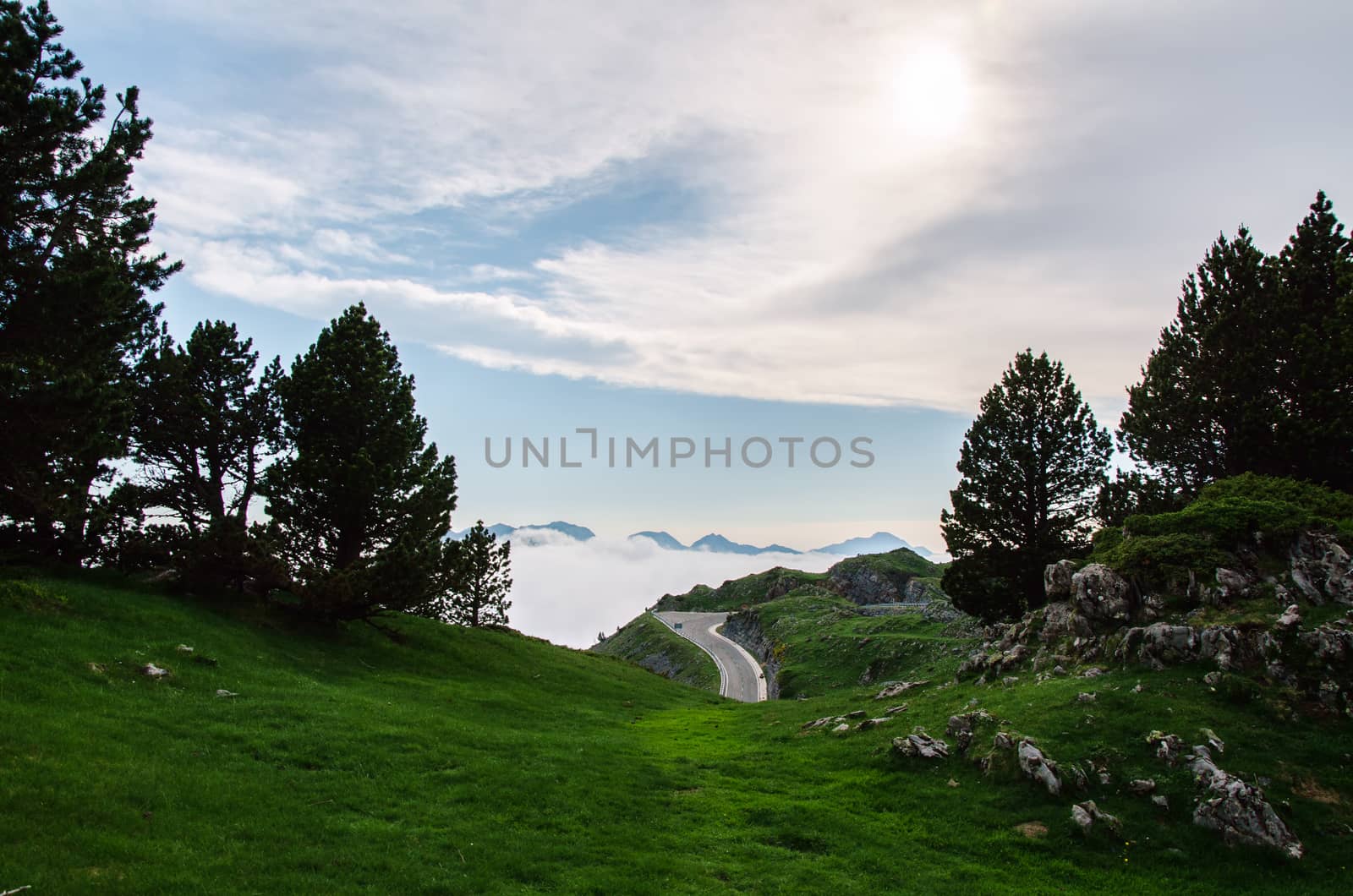 Beautiful landscape view over the mountains in Spain