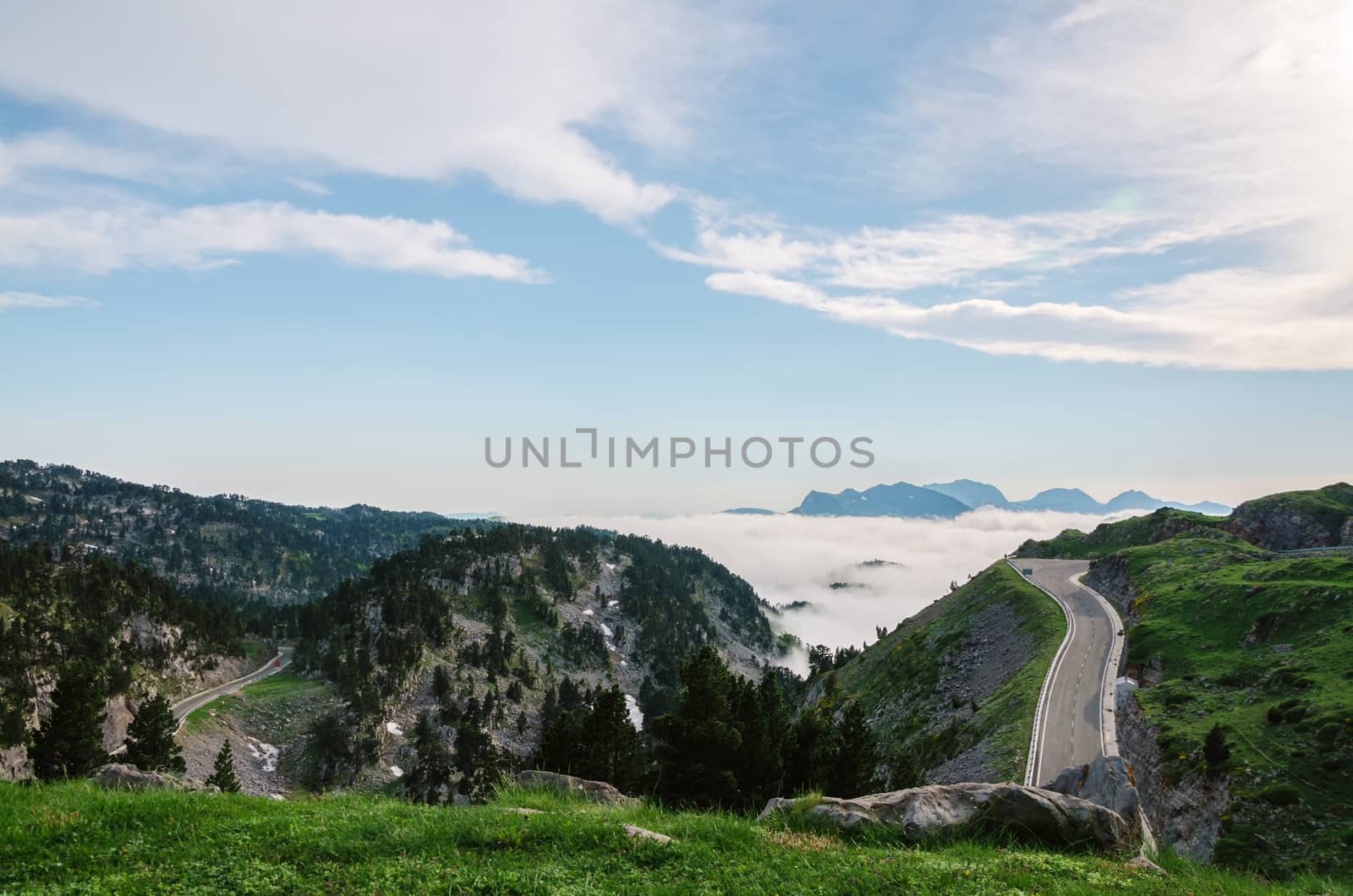 Beautiful landscape view over the mountains in Spain