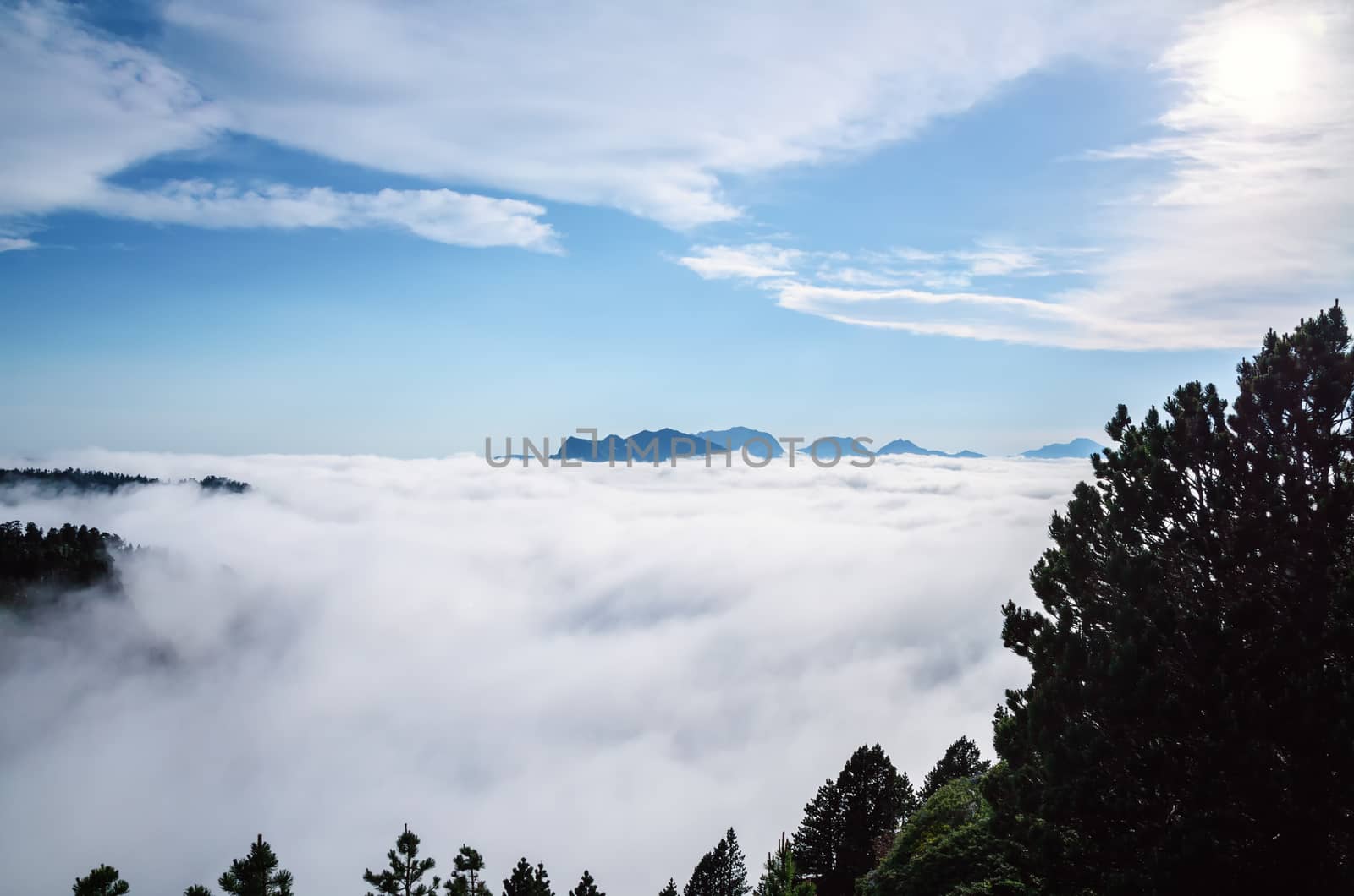 Beautiful landscape view over the mountains in Spain