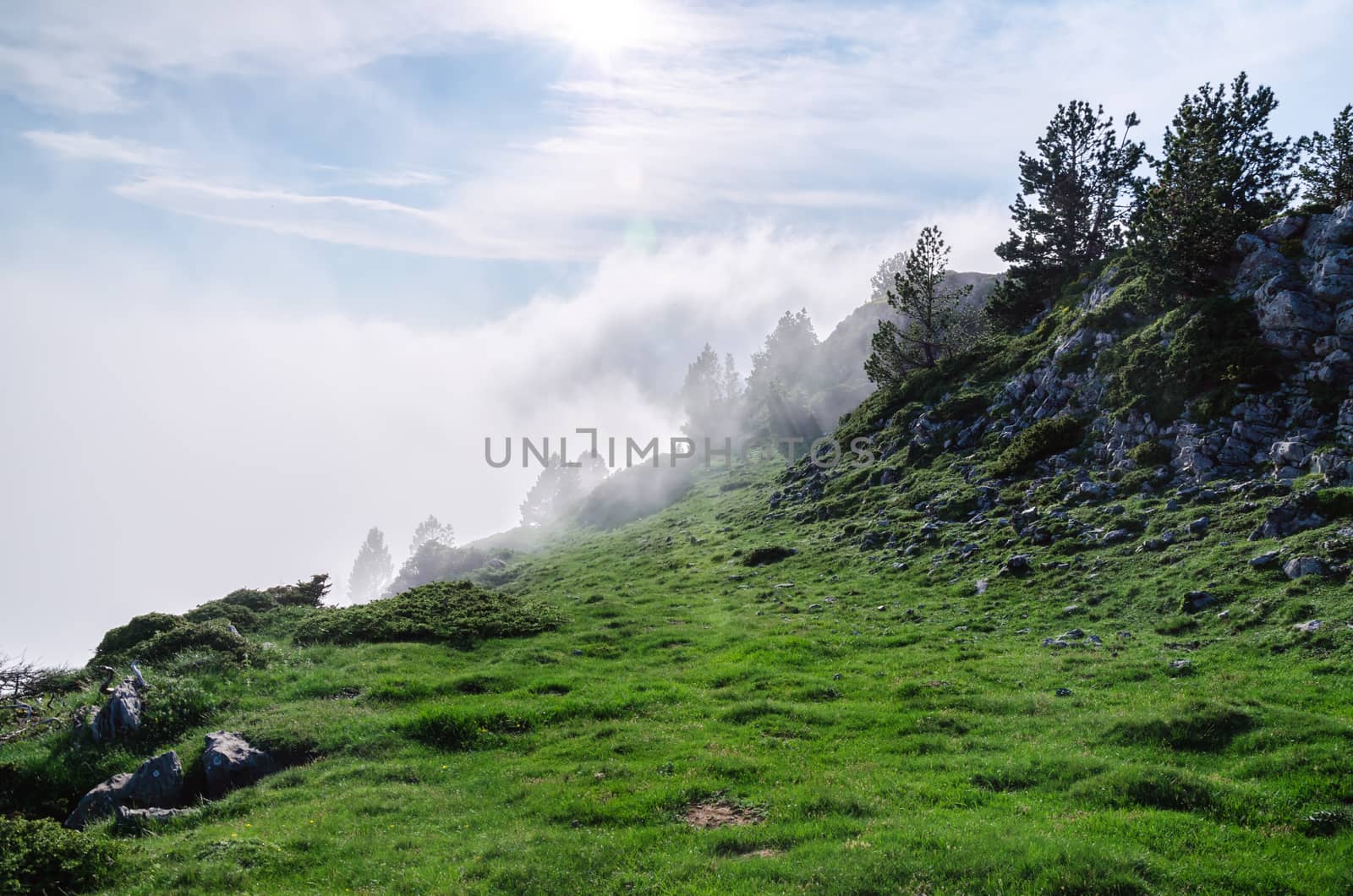 Beautiful landscape view over the mountains in Spain