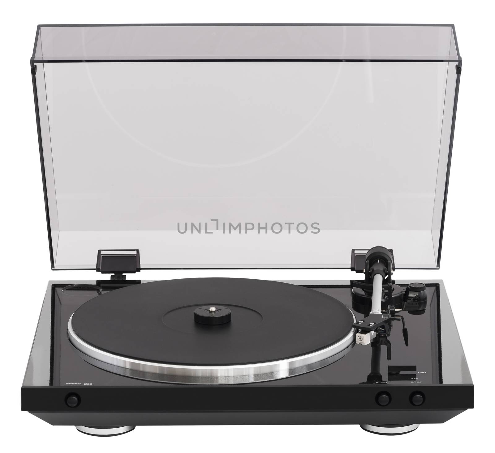 Simple Turntable, Analog Music Player Isolated on White Background