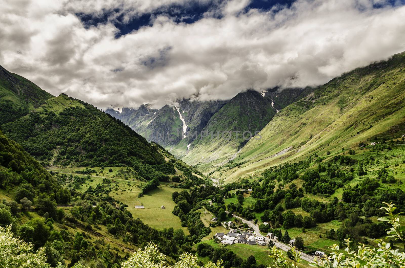 Amazing landscape over the Pyrenees mountains in Spain