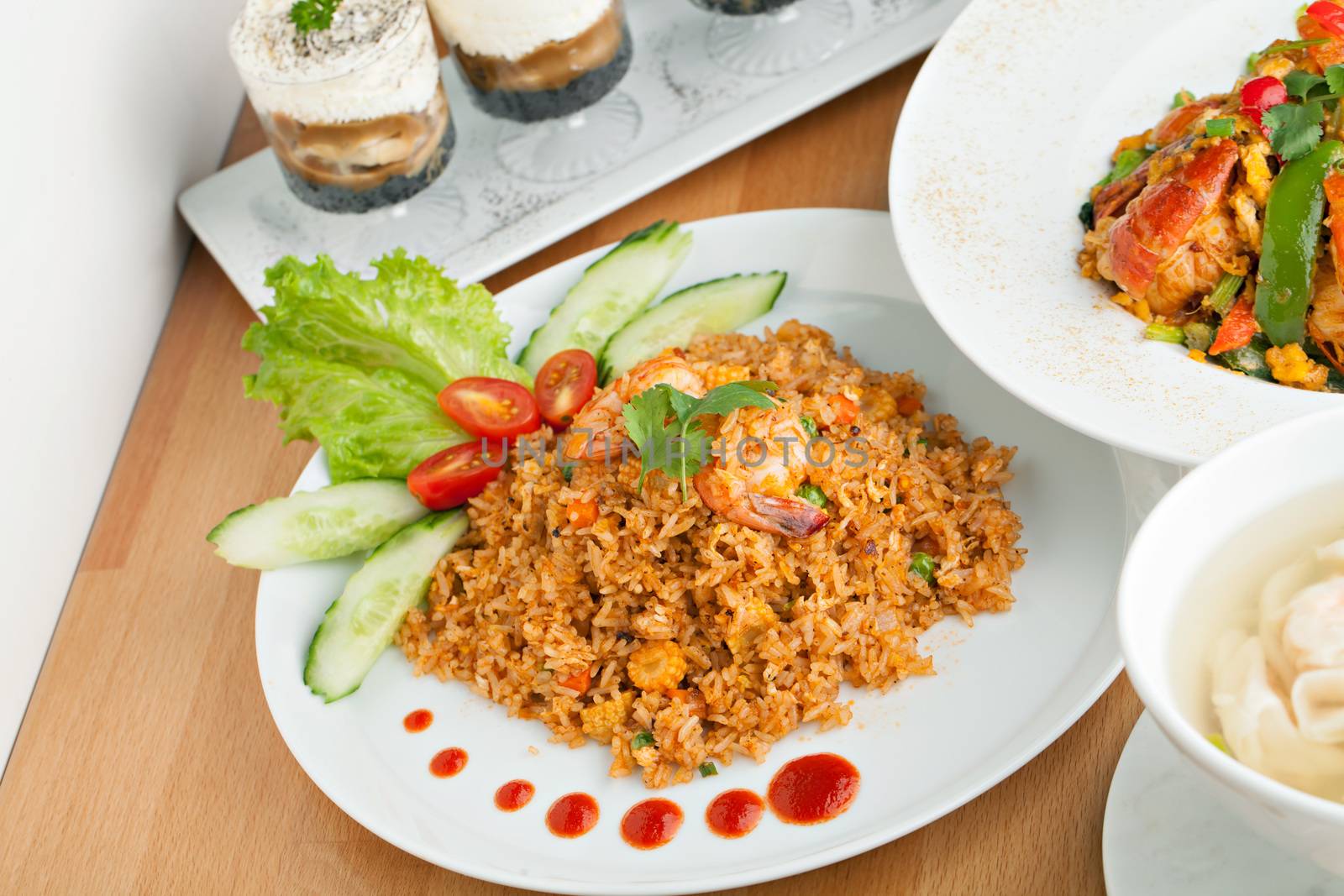 Sriracha Fried Rice with Shrimp by graficallyminded