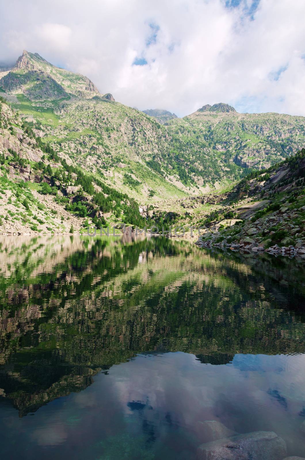 A picture from the river at Pyrenees mountians