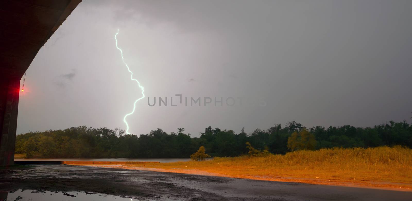 Electrical Storm Thunderstorm Lightning Texas River Highway Over by ChrisBoswell