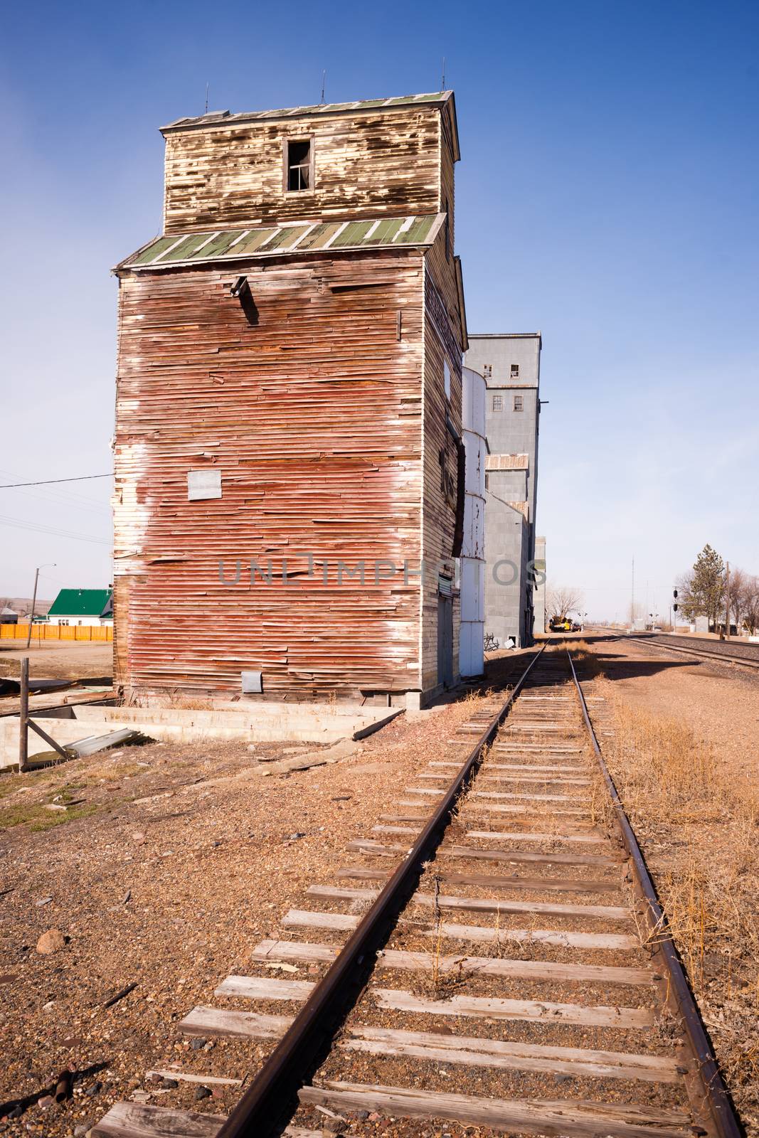 Forgotten Railroad Siding Train Tracks Wood Silo Building by ChrisBoswell