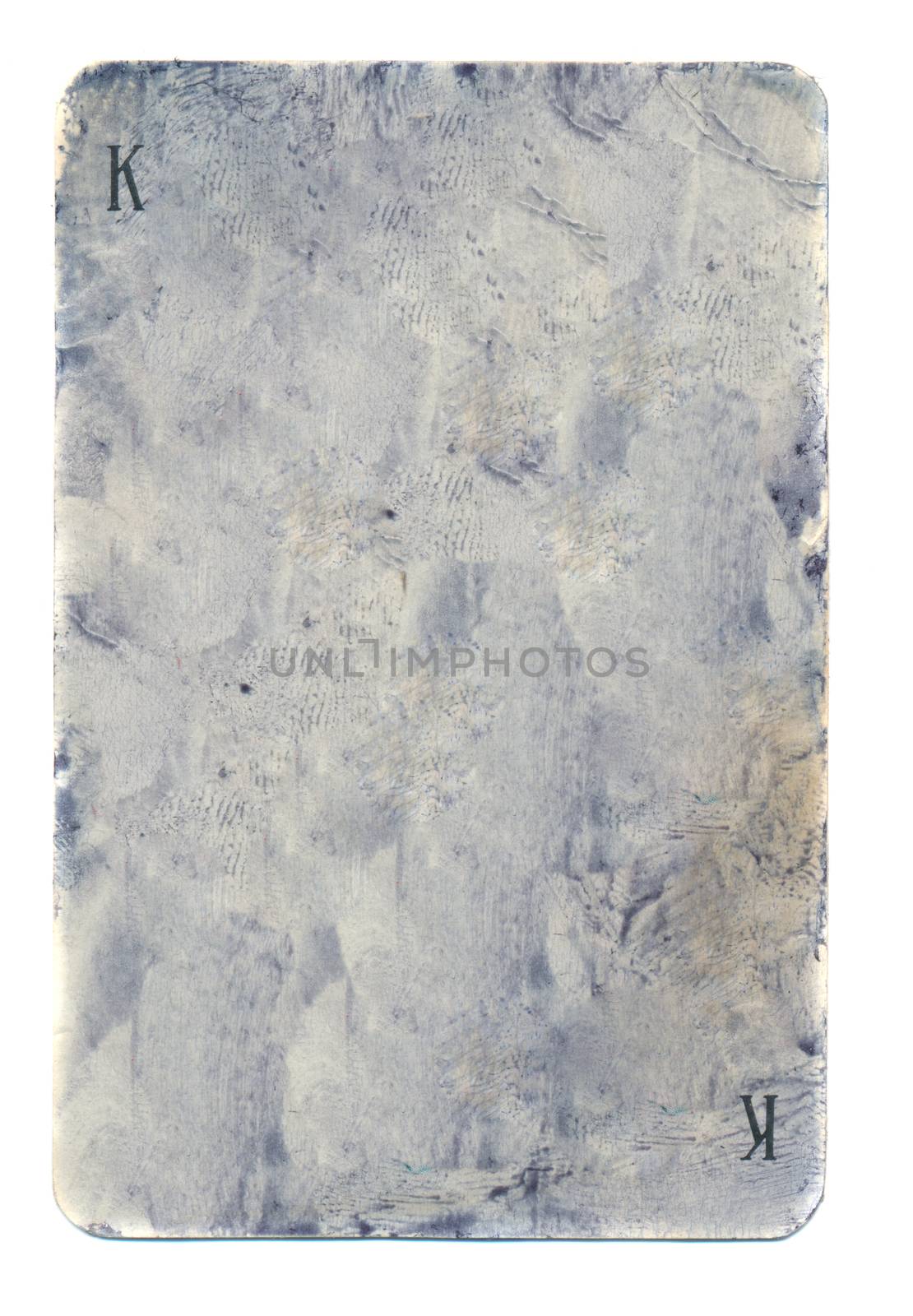 old grunge dirty playing card of kings paper background isolated on white