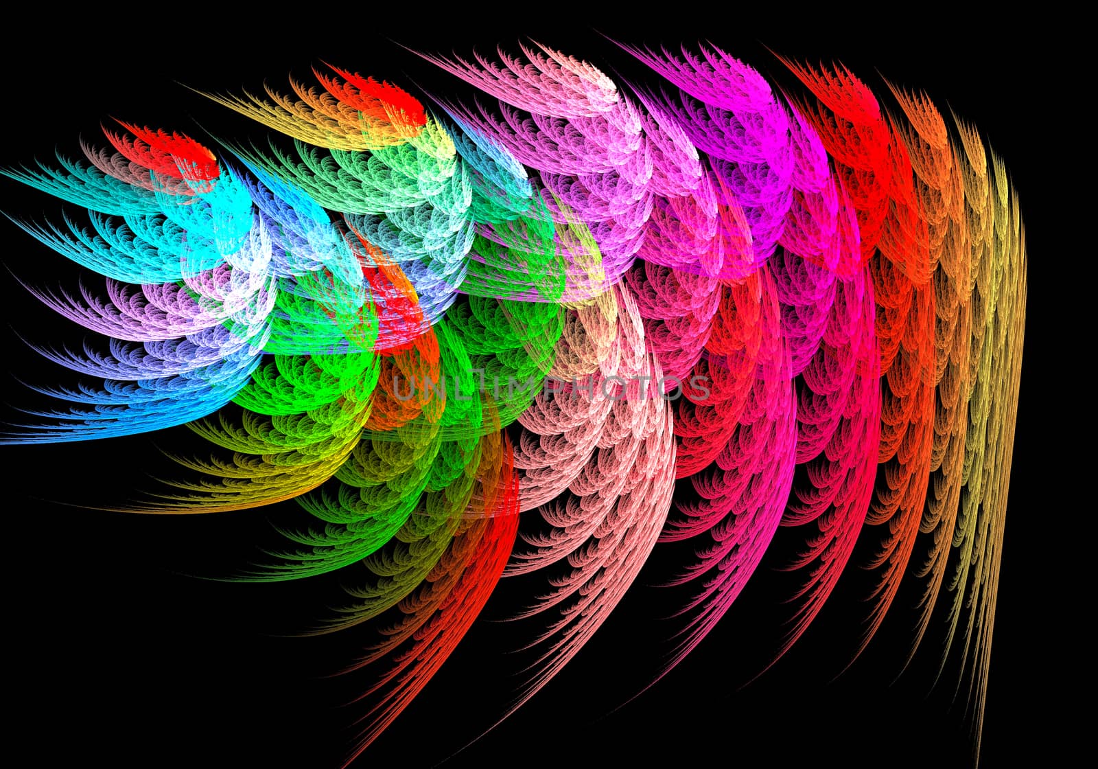 Fractal image in the form of feathers of a magical bird. by georgina198