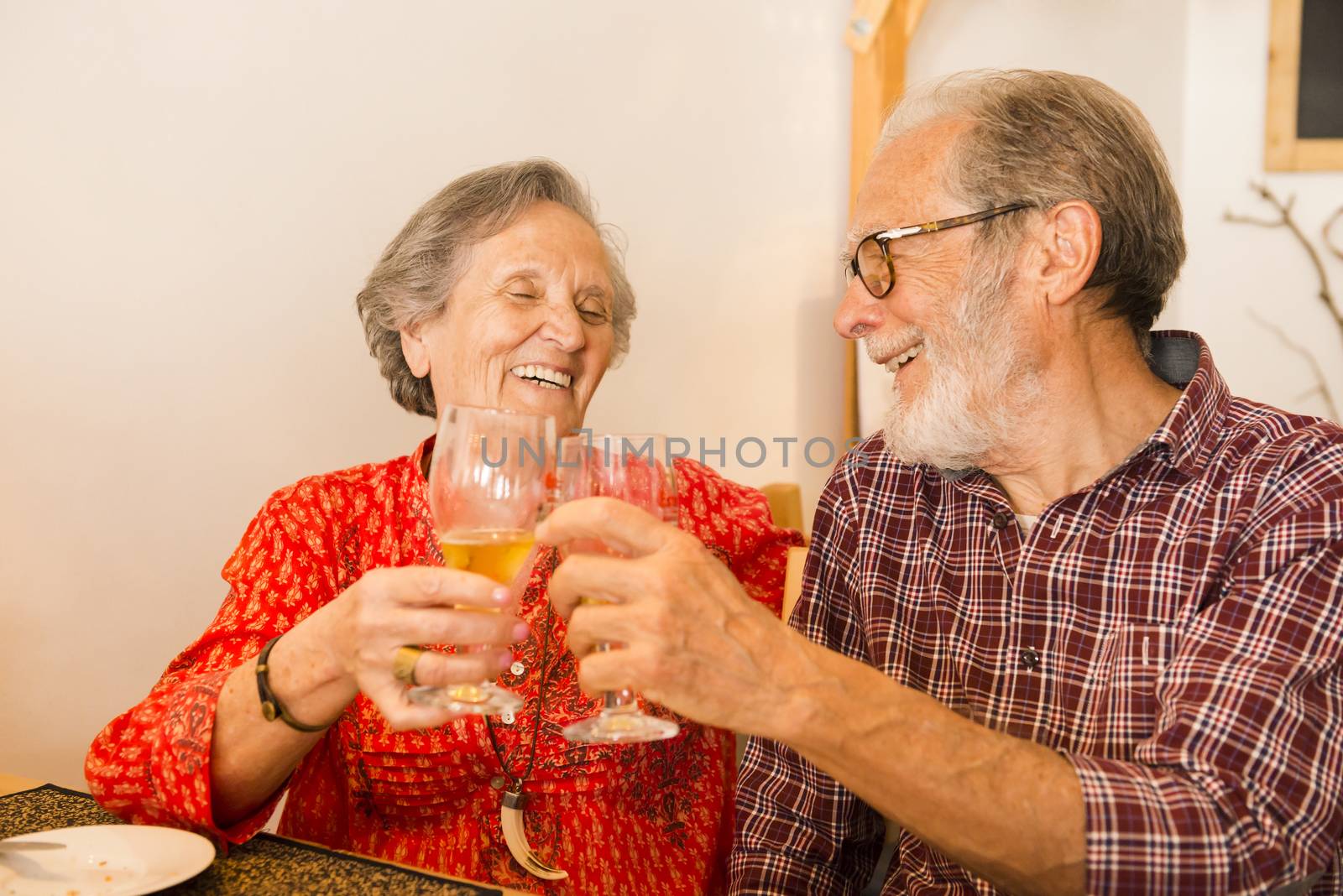 Old couple toasting  by Iko