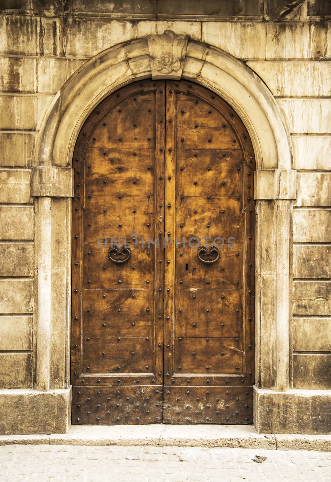 italian door in a small village, Italy