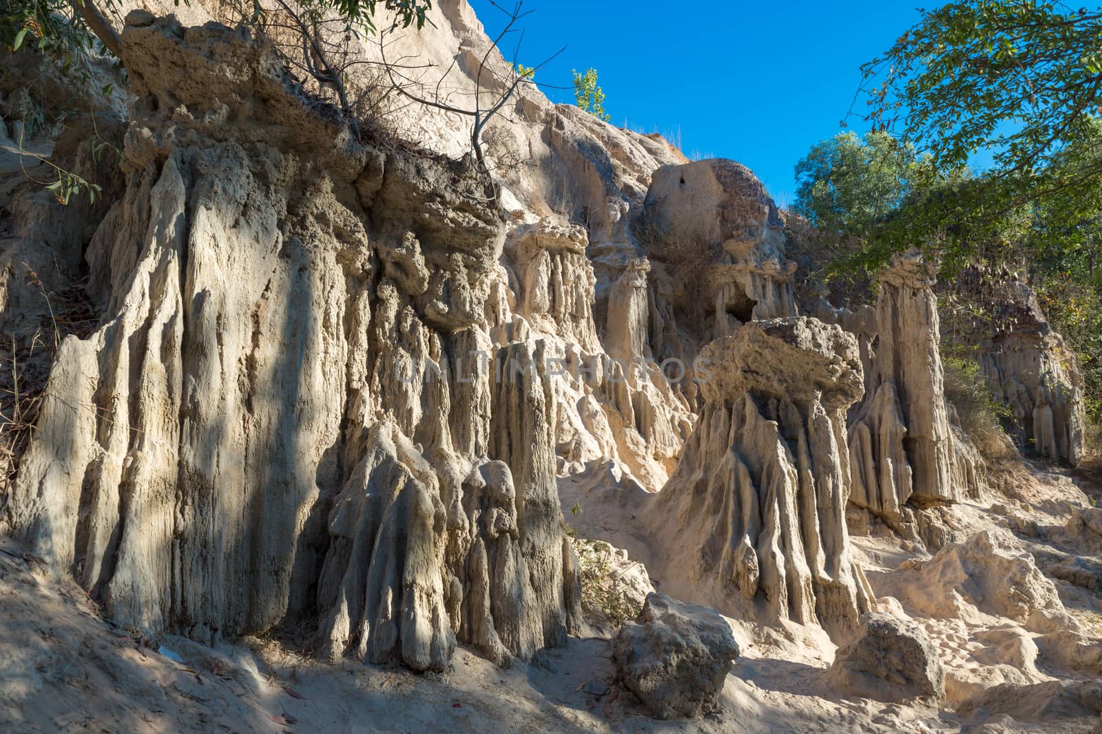 Canyon in Mui Ne with cloudless sky, Vietnam
