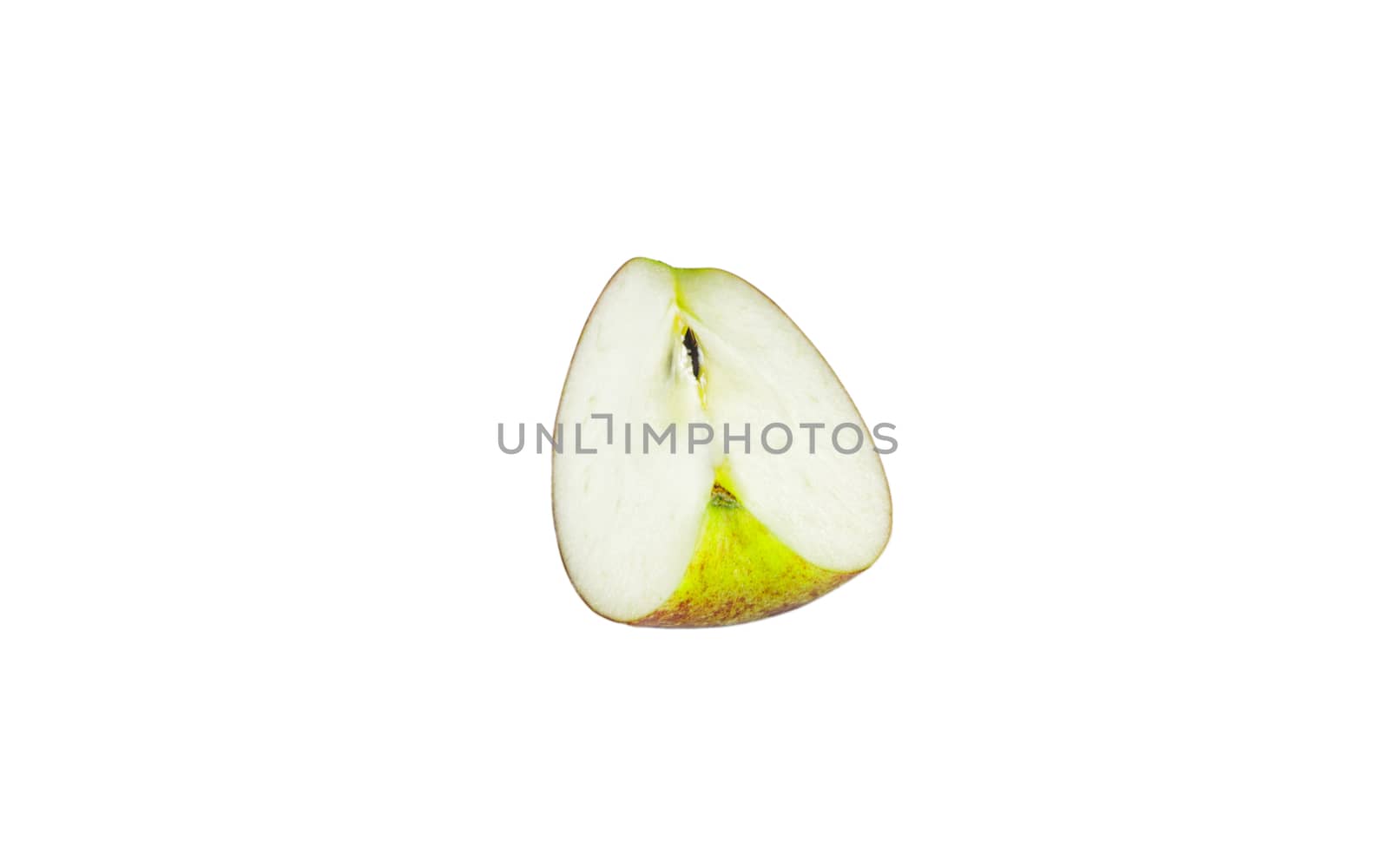 Red Fuji Apple slice cutout on white background