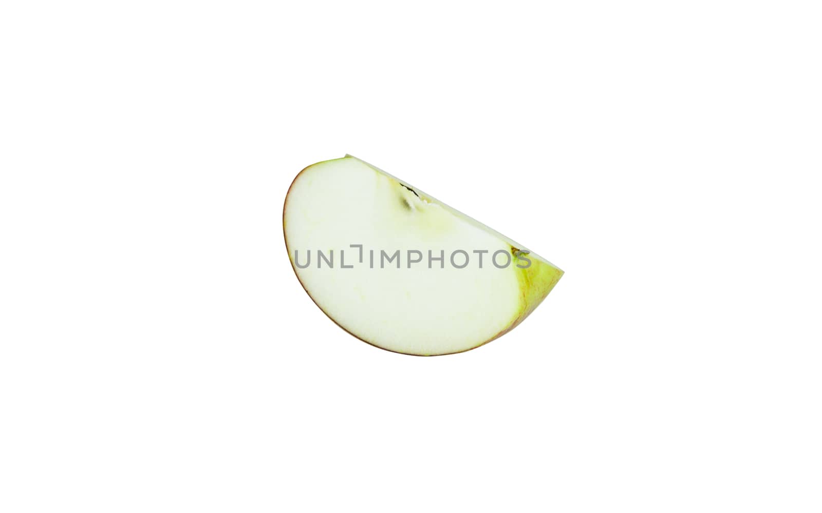 Red Fuji Apple slice cutout on white background