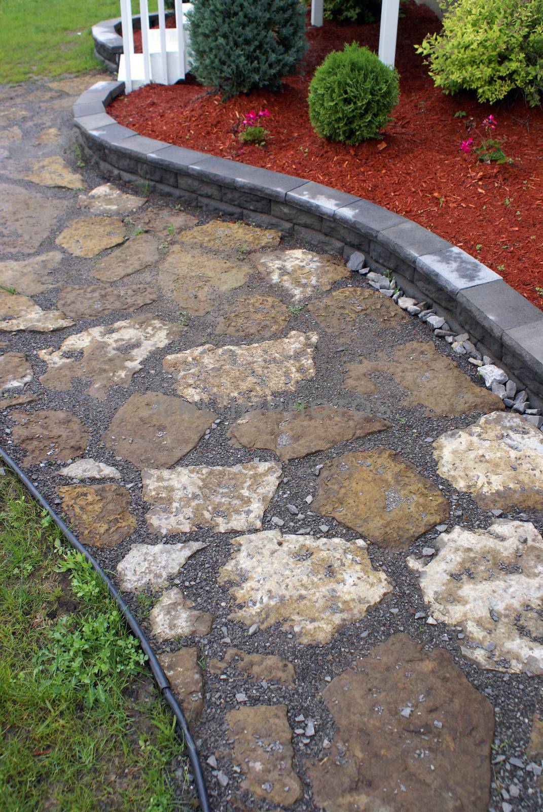 A well designed footpath made of natural stones.