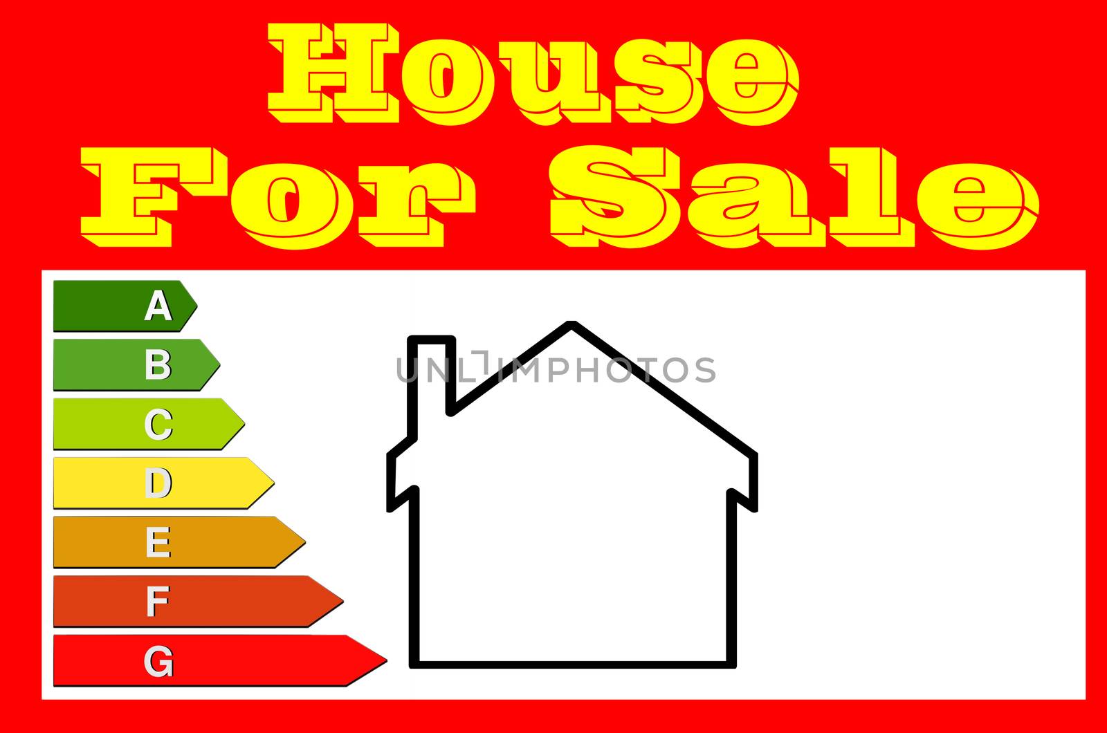 Red sign with inscription, house for sale and house icon. Panel for real estate agents.