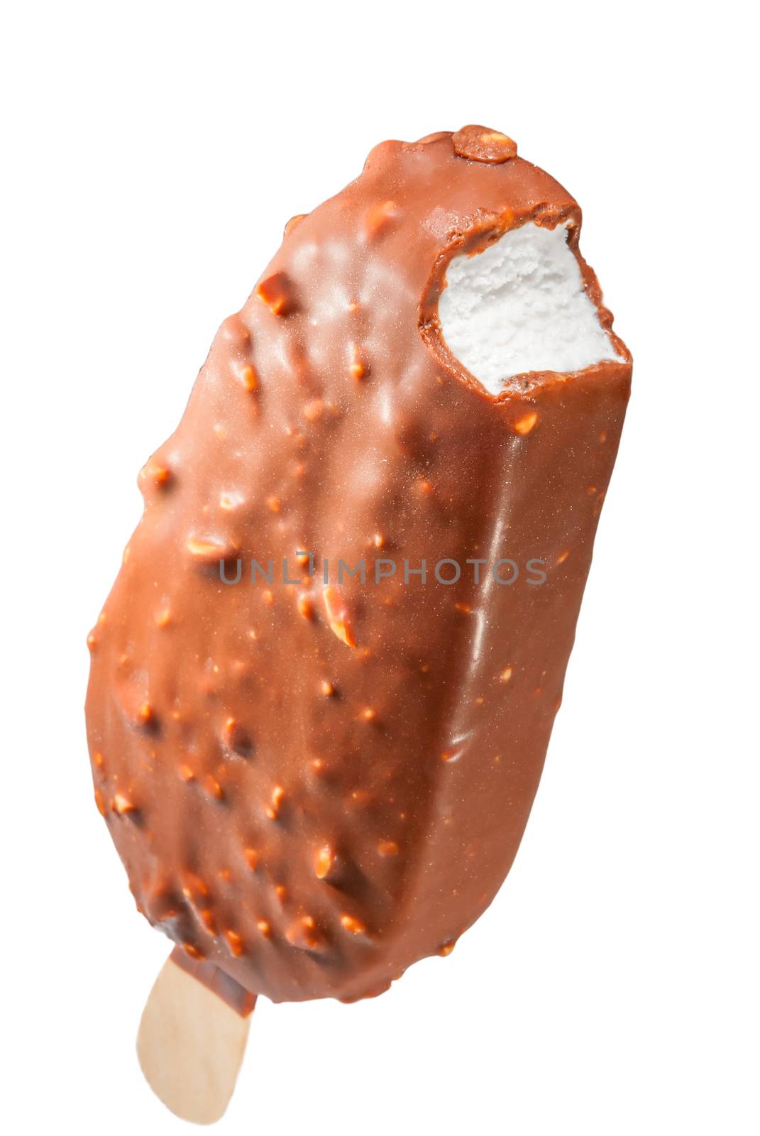 creamy popsicle in milk chocolate on a white background by kosmsos111