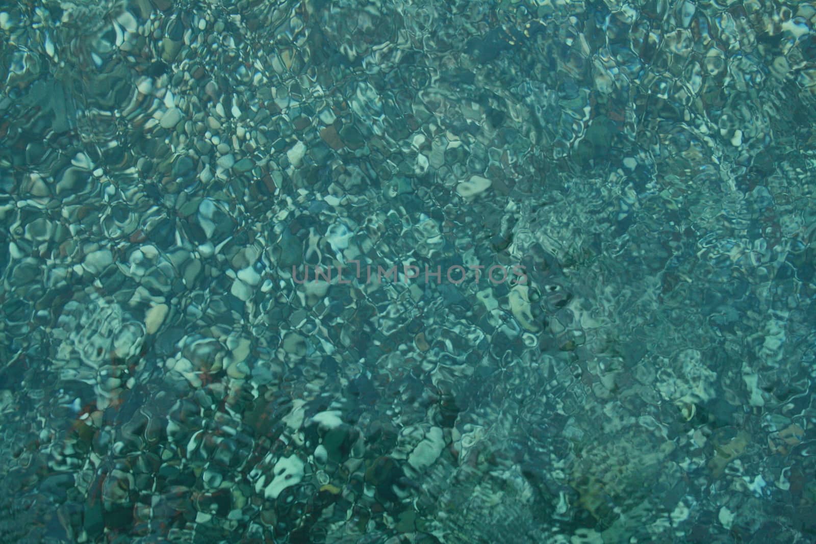 the small round Stones in the crystal clear water