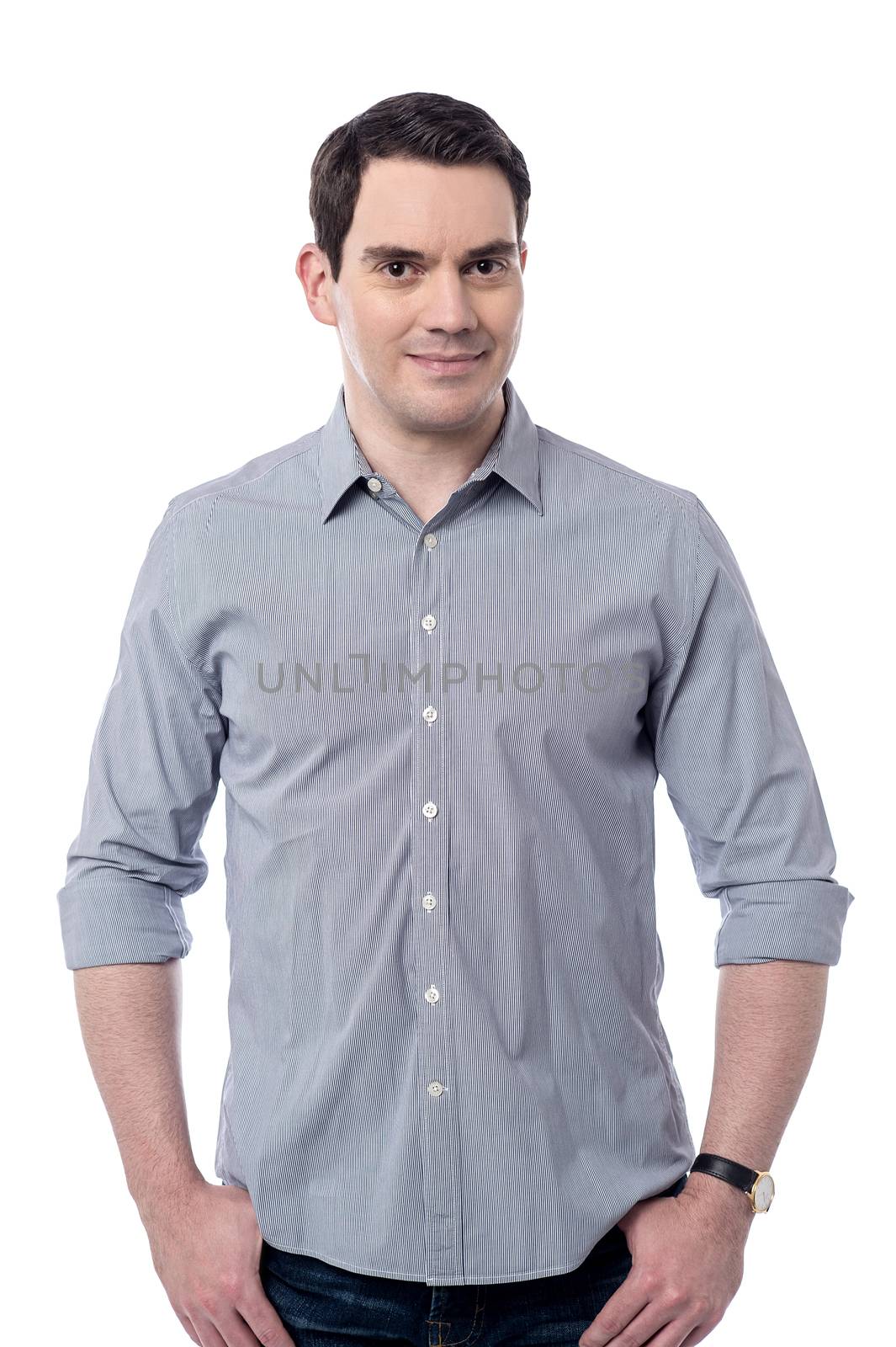 Handsome middle aged man posing by stockyimages
