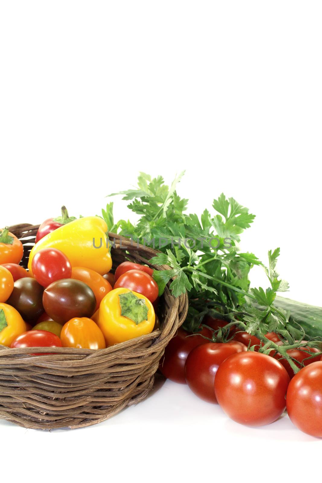 Vegetable basket with mixed vegetables by discovery