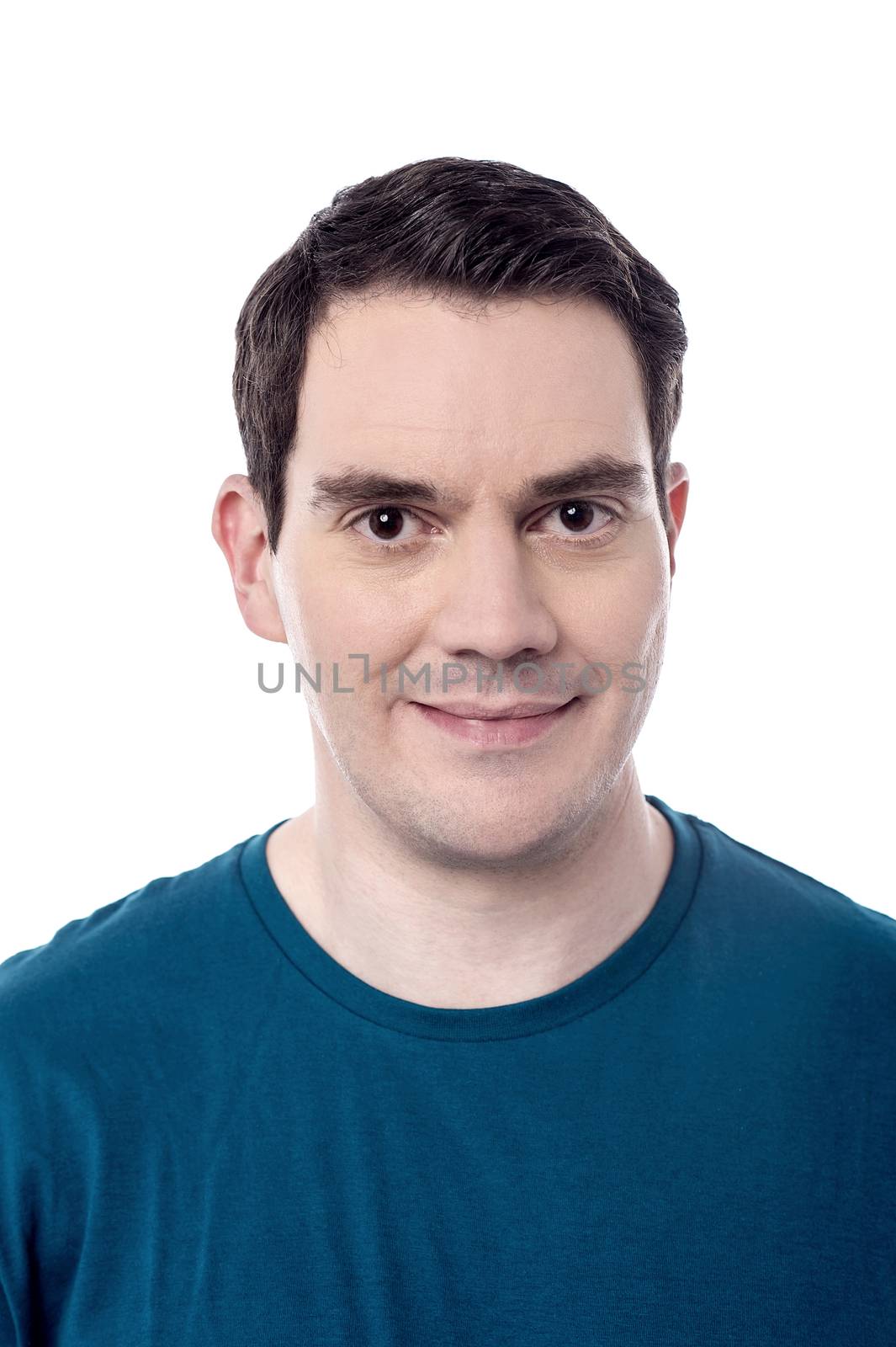 Image of a casual man posing over white background