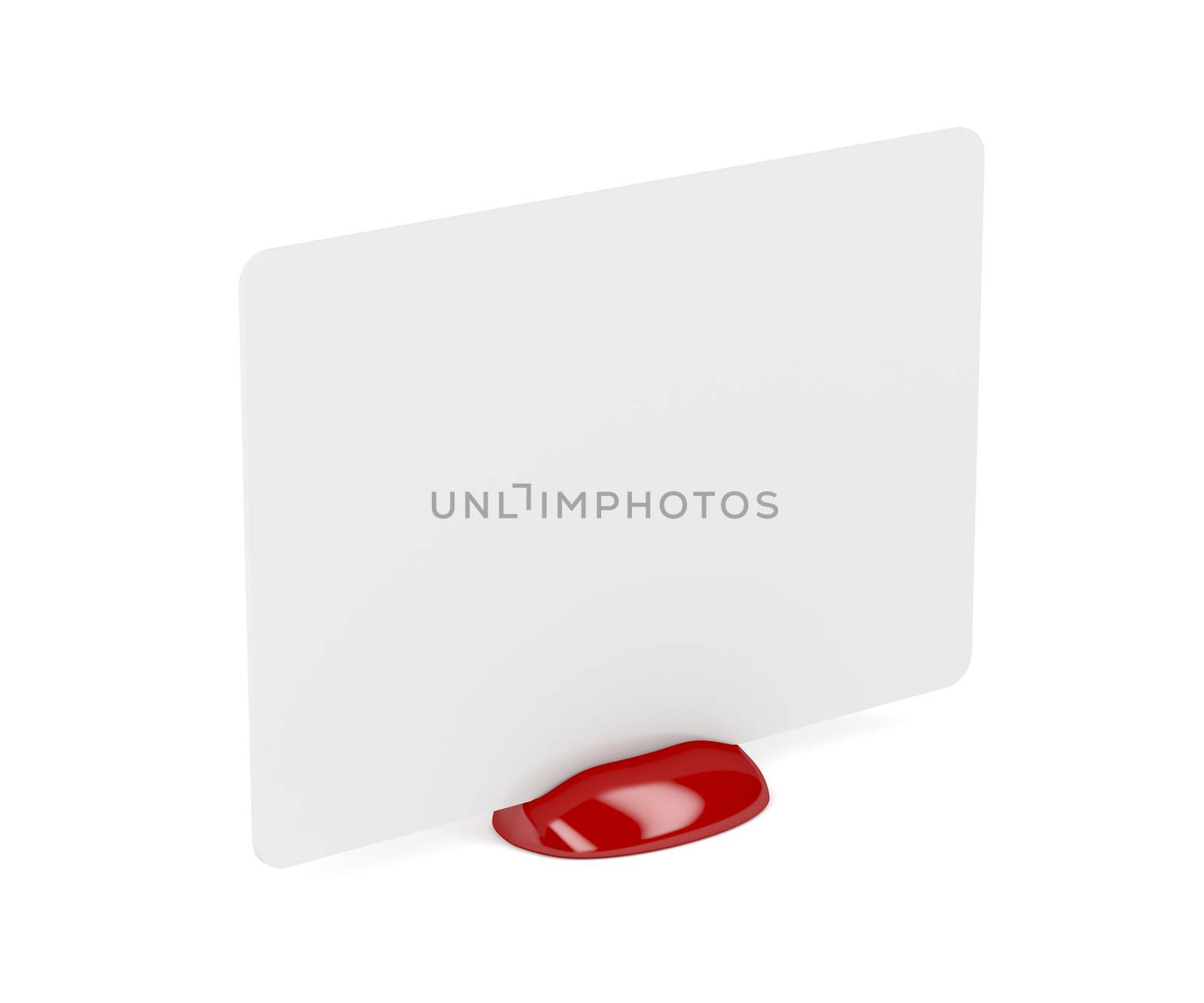 Plastic card holder with empty white card