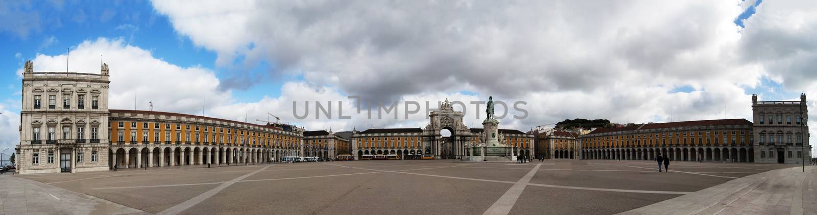 lisbon city portugal Commerce Square panorama view