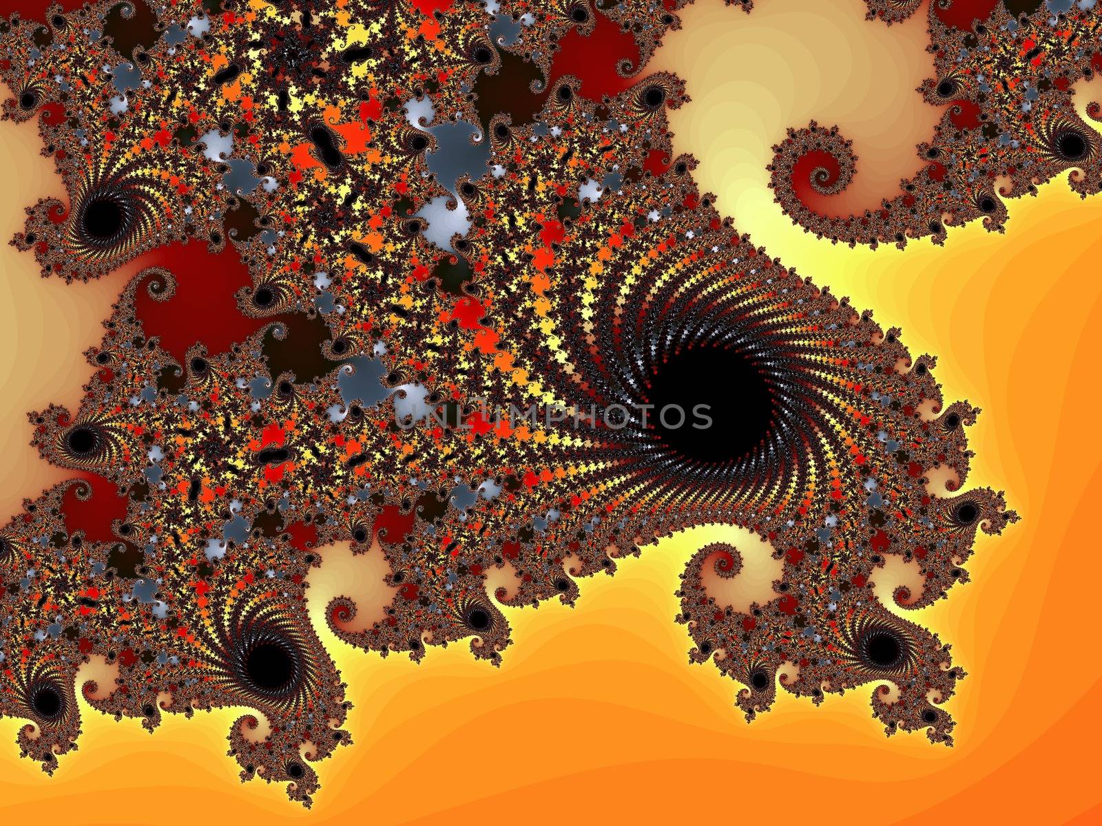 Digital computer graphic - rendering. Abstraction background with a fractal spiral in a bright colors for design.