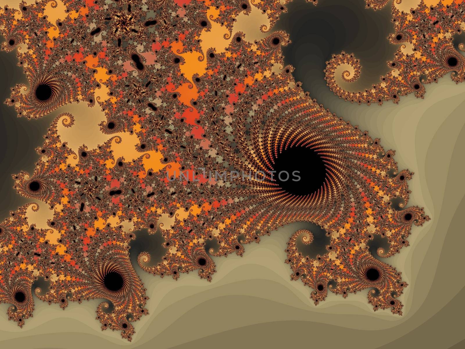 Digital computer graphic - rendering. Abstraction background with a fractal spiral in a bright colors for design.