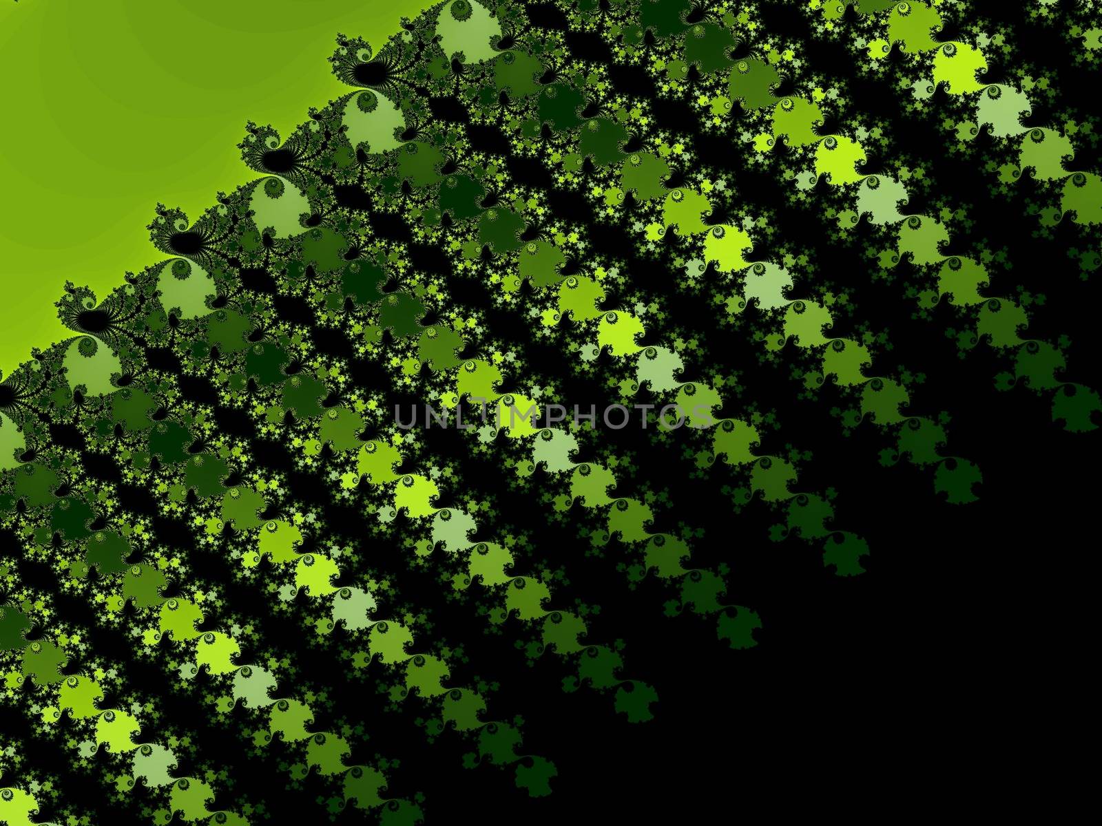 Digital computer graphic - rendering. Abstraction background with a fractal pattern in a green colors for design.