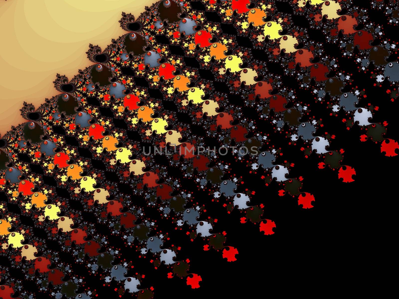 Digital computer graphic - rendering. Abstraction background with a fractal pattern in a dark colors for design.